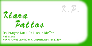 klara pallos business card